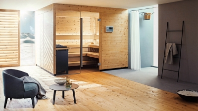 1. Sauna kontrollieren und an Ihrer Steuerung 18033 mit WLAN-Modul die Ferneinschaltung aktivieren.
