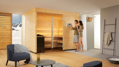 3. Sauna von unterwegs starten, nach Hause kommen und entspannen.